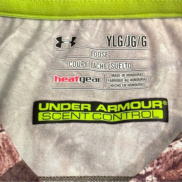 Under Armour Youth Size Large Heat Gear Scent Control Camo Short Sleeve Tee - Picture 4 of 4